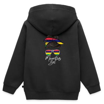 Maurice - Sweat Premium à capuche zippé enfant bio - noir - Dos - AI Model Kid Male (0cm)