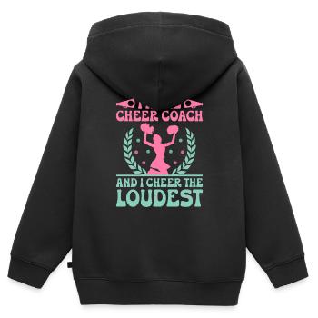 Cheerleading Coach Cheer Coach Cheerleader Cheer T - Kinder Premium Organic Zip Hoodie - Schwarz - Hinten - AI Model Kid Male (0cm)