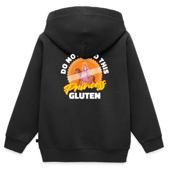 Glutenfrei Prinzessin - Kinder Premium Organic Zip Hoodie - Schwarz - Hinten - AI Model Kid Male (0cm)