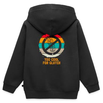 Sans gluten - Sweat Premium à capuche zippé enfant bio - noir - Dos - AI Model Kid Male (0cm)