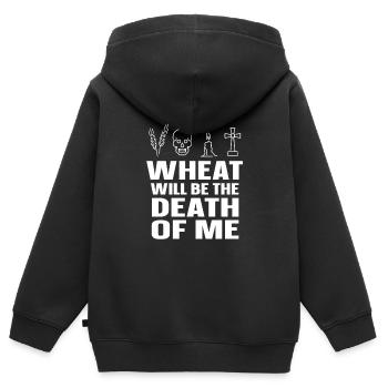 Glutenfrei Sarkastisch - Kinder Premium Organic Zip Hoodie - Schwarz - Hinten - AI Model Kid Male (0cm)