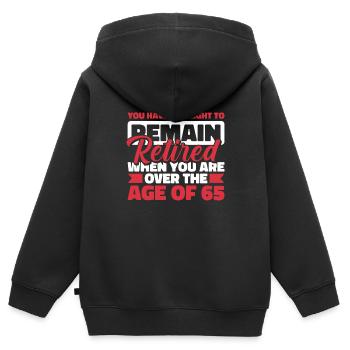 Rentner Rente Lustig - Kinder Premium Organic Zip Hoodie - Schwarz - Hinten - AI Model Kid Male (0cm)