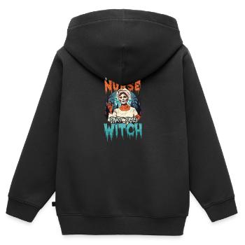 Halloween Nurse Full Time Nurse Part Time Witch - Kids Premium Organic Zip-up Hoodie - black - Back - AI Model Kid Male (0cm)