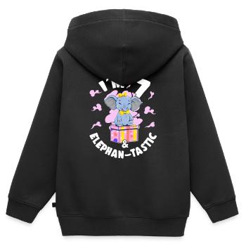 7th Birthday Daughter Cute 7 Year Old Girl Gift - Kinder Premium Organic Zip Hoodie - Schwarz - Hinten - AI Model Kid Male (0cm)