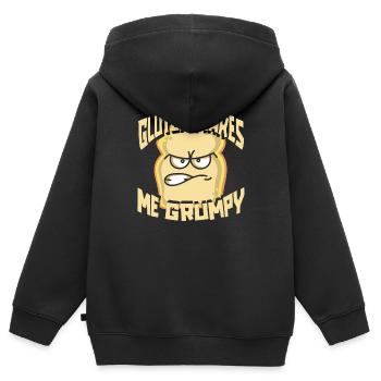Glutenfrei Witzig - Kinder Premium Organic Zip Hoodie - Schwarz - Hinten - AI Model Kid Male (0cm)