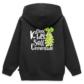 Limonade Jus de Citron Fait Maison - Sweat Premium à capuche zippé enfant bio - noir - Dos - AI Model Kid Male (0cm)