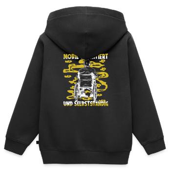 Rollstuhl Rollstuhlfahrer Lustig - Kinder Premium Organic Zip Hoodie - Schwarz - Hinten - AI Model Kid Male (0cm)