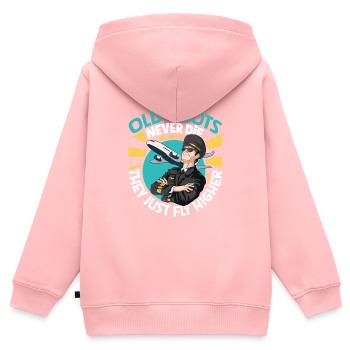 Pilot Aviation Airplane Airline Future Pilots - Kinder Premium Organic Zip Hoodie - Rosa - Hinten - AI Model Kid Female (0cm)