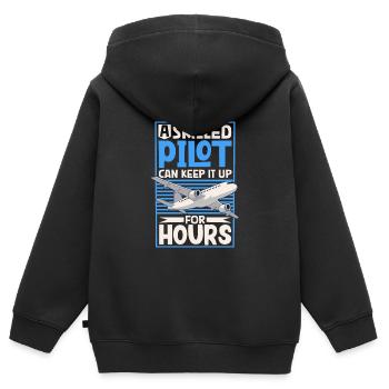 Pilot Aviation Airplane Airline Future Pilots - Kinder Premium Organic Zip Hoodie - Schwarz - Hinten - AI Model Kid Male (0cm)