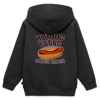 Hotdog Eating Contest Athlete 2 - Kinder Premium Organic Zip Hoodie - Schwarz - Hinten - AI Model Kid Male (0cm)