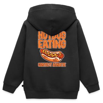 Hotdog Eating Contest Athlete 4 - Kinder Premium Organic Zip Hoodie - Schwarz - Hinten - AI Model Kid Male (0cm)