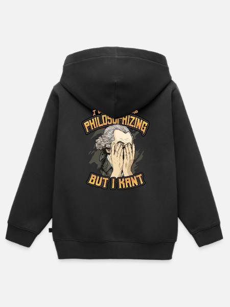 I Want To Stop Philosophizing But I Kant Immanuel - Premium børne zip-hættetrøje økologisk - sort