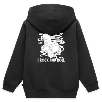 Fauteuil roulant Fauteuil roulant drôle - Sweat Premium à capuche zippé enfant bio - noir - Dos - AI Model Kid Male (0cm)