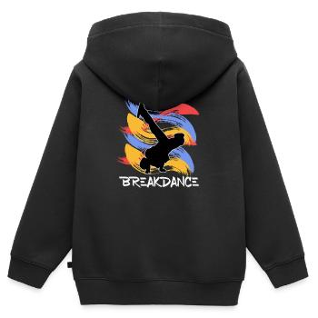 Breakdancing - Kinder Premium Organic Zip Hoodie - Schwarz - Hinten - AI Model Kid Male (0cm)