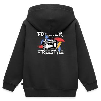 Breakdancing - Kinder Premium Organic Zip Hoodie - Schwarz - Hinten - AI Model Kid Male (0cm)
