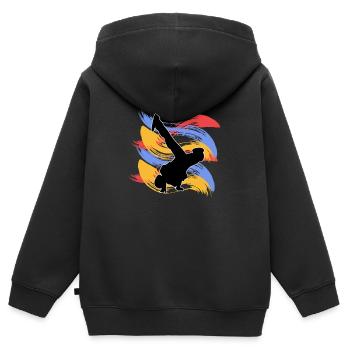 Breakdancing - Kinder Premium Organic Zip Hoodie - Schwarz - Hinten - AI Model Kid Male (0cm)
