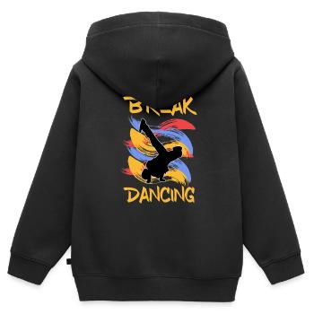 Breakdance - Sweat Premium à capuche zippé enfant bio - noir - Dos - AI Model Kid Male (0cm)