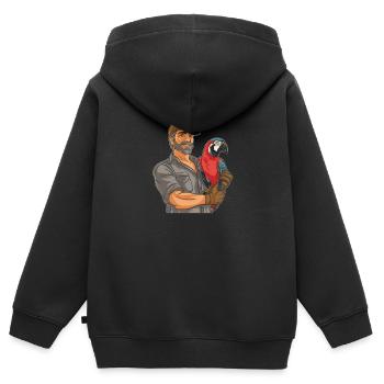 Gardien de zoo Gardien de zoo - Sweat Premium à capuche zippé enfant bio - noir - Dos - AI Model Kid Male (0cm)
