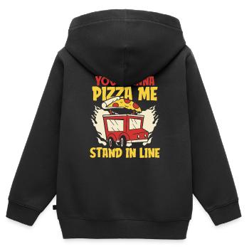 Pizza de rue - Sweat Premium à capuche zippé enfant bio - noir - Dos - AI Model Kid Male (0cm)