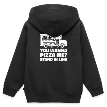 Pizza de rue - Sweat Premium à capuche zippé enfant bio - noir - Dos - AI Model Kid Male (0cm)
