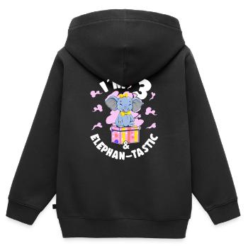 3rd Birthday Daughter Cute 3 Year Old Girl Gift - Kinder Premium Organic Zip Hoodie - Schwarz - Hinten - AI Model Kid Male (0cm)