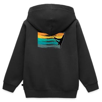 Hip-hop - Sweat Premium à capuche zippé enfant bio - noir - Dos - AI Model Kid Male (0cm)