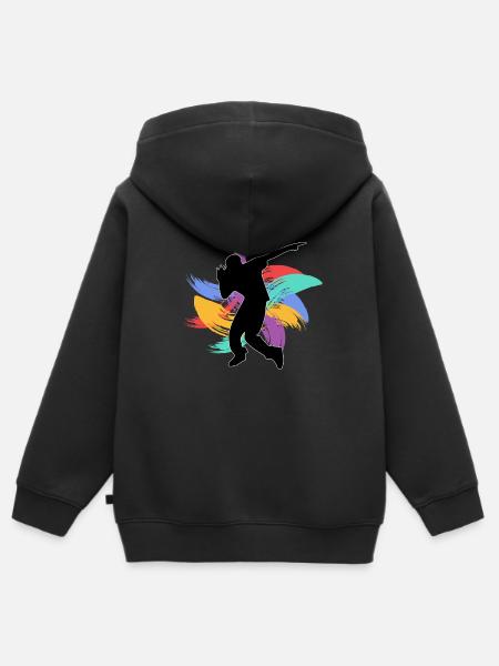 Hip Hop - Kinder Premium Organic Zip Hoodie - Schwarz