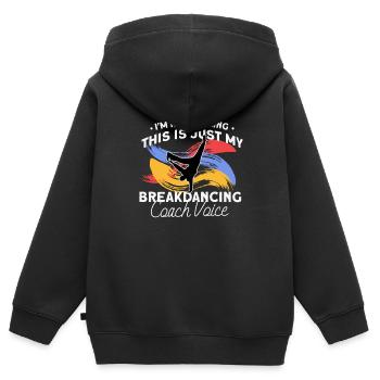 Breakdancing - Kinder Premium Organic Zip Hoodie - Schwarz - Hinten - AI Model Kid Male (0cm)