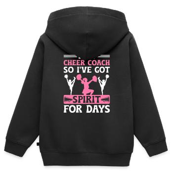 Cheerleading Coach Cheer Coach Cheerleader Cheer T - Kinder Premium Organic Zip Hoodie - Schwarz - Hinten - AI Model Kid Male (0cm)
