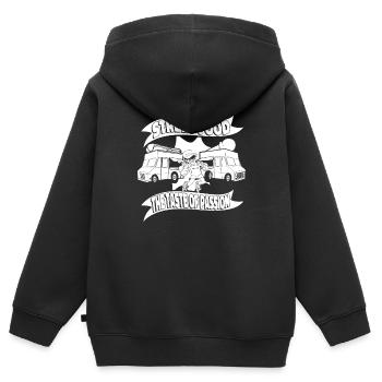 Cuisine de rue - Sweat Premium à capuche zippé enfant bio - noir - Dos - AI Model Kid Male (0cm)