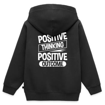 Pensée positive Résultat positif 4 - Sweat Premium à capuche zippé enfant bio - noir - Dos - AI Model Kid Male (0cm)