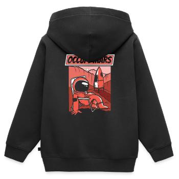 Espace, Espace, Occuper, Mars - Sweat Premium à capuche zippé enfant bio - noir - Dos - AI Model Kid Male (0cm)