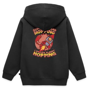 espace, espace, saut, colonisation de l’espace - Sweat Premium à capuche zippé enfant bio - noir - Dos - AI Model Kid Male (0cm)