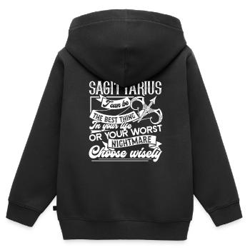 Sagittarius Sagittarius I Can Be The Best Thing - Kids Premium Organic Zip-up Hoodie - black - Back - AI Model Kid Male (0cm)