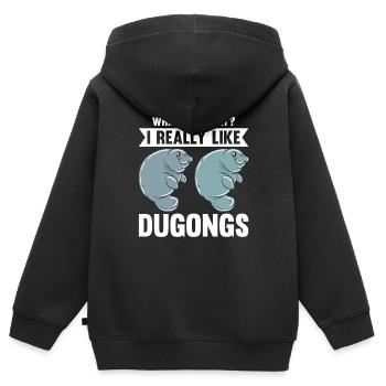 Dugong Manatees Manatee - Kids Premium Organic Zip-up Hoodie - black - Back - AI Model Kid Male (0cm)