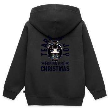 Tears of Joy for an Emo Christmas Emocore - Kids Premium Organic Zip-up Hoodie - black - Back - AI Model Kid Male (0cm)