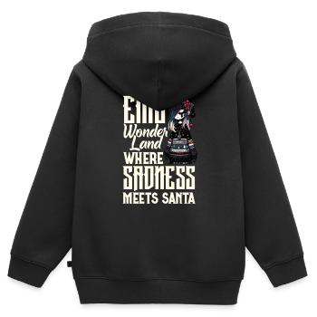 Emo Wonderland Where Sadness Meets Santa Emocore - Kids Premium Organic Zip-up Hoodie - black - Back - AI Model Kid Male (0cm)