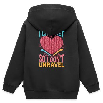 I Crochet So I Don't Unravel - Kinder Premium Organic Zip Hoodie - Schwarz - Hinten - AI Model Kid Male (0cm)