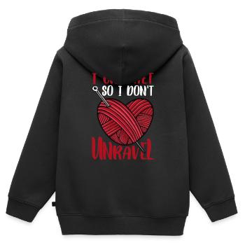 I Crochet So I Don't Unravel 2 - Kinder Premium Organic Zip Hoodie - Schwarz - Hinten - AI Model Kid Male (0cm)