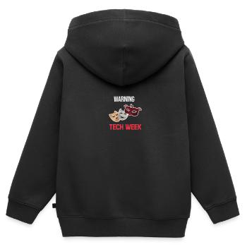 Warnung Technische Woche Bühnenleiter Darsteller - Kinder Premium Organic Zip Hoodie - Schwarz - Hinten - AI Model Kid Male (0cm)