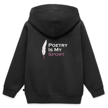 Poesie Ist Mein Sport Romancier Schriftsteller - Kinder Premium Organic Zip Hoodie - Schwarz - Hinten - AI Model Kid Male (0cm)