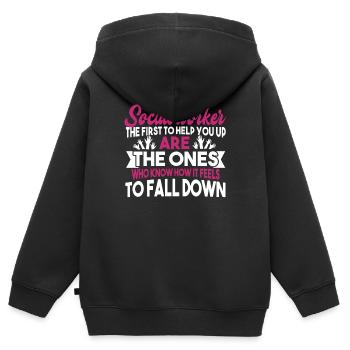 Social Worker Social Worker Job - Kids Premium Organic Zip-up Hoodie - black - Back - AI Model Kid Male (0cm)