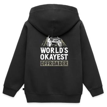 Off-road - Kids Premium Organic Zip-up Hoodie - black - Back - AI Model Kid Male (0cm)