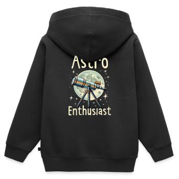Astrophotography Astronomy Space Camera - Kids Premium Organic Zip-up Hoodie - black - Back - AI Model Kid Male (0cm)