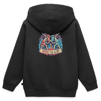 Armure médiévale de la Renaissance Knight Knight - Sweat Premium à capuche zippé enfant bio - noir - Dos - AI Model Kid Male (0cm)
