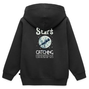 Astrofotografie Astronomie Weltraumkamera - Kinder Premium Organic Zip Hoodie - Schwarz - Hinten - AI Model Kid Male (0cm)