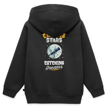 Astrofotografie Astronomie Weltraumkamera - Kinder Premium Organic Zip Hoodie - Schwarz - Hinten - AI Model Kid Male (0cm)