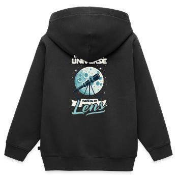 Astrophotography Astronomy Space Camera - Kids Premium Organic Zip-up Hoodie - black - Back - AI Model Kid Male (0cm)