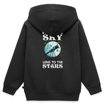 Astrophotography Astronomy Space Camera - Kids Premium Organic Zip-up Hoodie - black - Back - AI Model Kid Male (0cm)