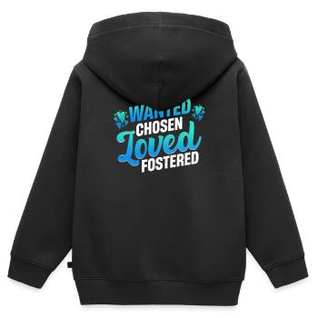 Gesucht Auserwählt Geliebt Adoptiert Pflegekind - Kinder Premium Organic Zip Hoodie - Schwarz - Hinten - AI Model Kid Male (0cm)